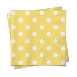 Linha Cores - Guardanapo Poá Amarelo Branco 25x25 - 20 Folhas