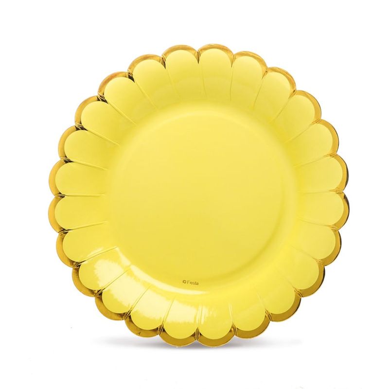 Linha Cores - Prato Foil Escalope Amarelo 20,5 cm - 6 Un