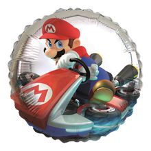 Festa Mario Kart - Balão Metal Redondo para Decoração Mario Kart 18'' / 45cm - 01 Un