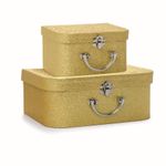 Festa Unicórnio - Maletinha Rígida Glitter Dourado 16,5x12,7x9