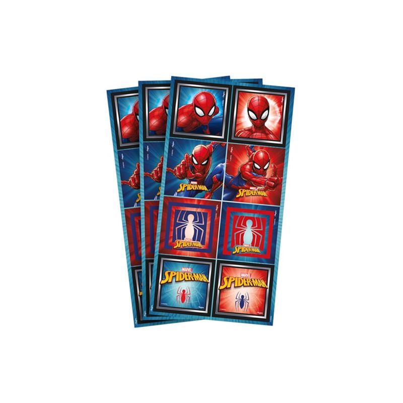 Festa Homem Aranha - Adesivo Decorativo Quadrado Grande Spider Man Animação - 3 Un