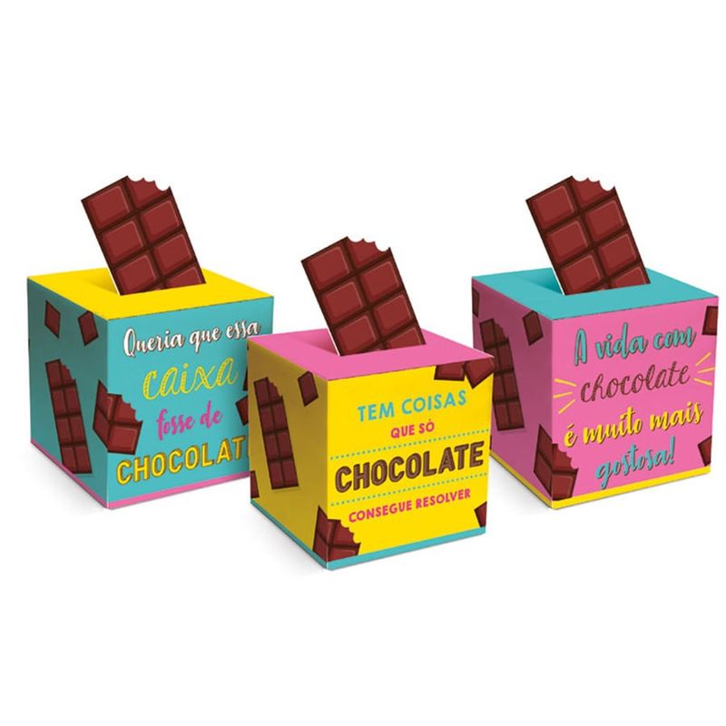 Caixa Pop Up Chocolate Sortido P 7X7X7 - 10 Un