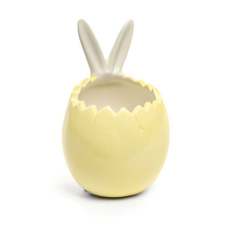 Ovo Orelhas de Coelho Amarelo e Branco (Confeitos) 11x6x6 - 1 Un