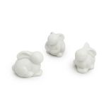 Trio Coelhos Decorativo Branco (Páscoa Dourada) 5x4x5 - 3 Un