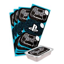 Festa PlayStation - Adesivo Decorativo Retangular PlayStation - 4 Cartelas