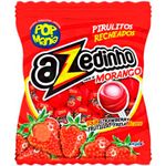 Pirulito Pop Mania Azedinho Morango Recheio Mastigável Riclan - 50 Un