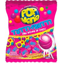Pirulito Pop Mania Tutti Frutti Recheio Chiclete Riclan - 50 Un
