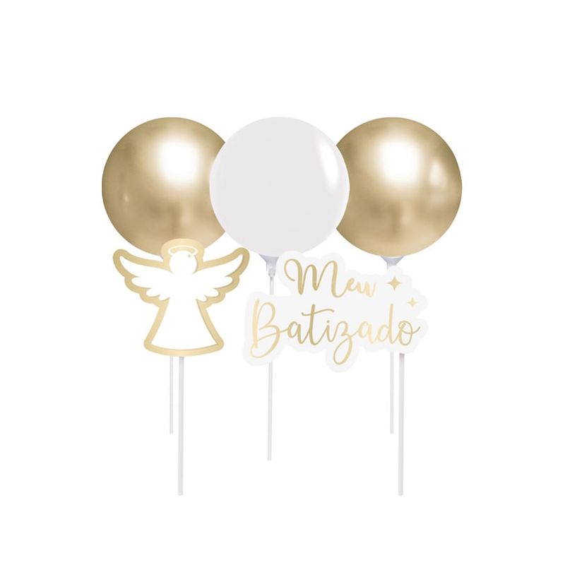 Kit Topo De Bolo com Balão Batizado 2