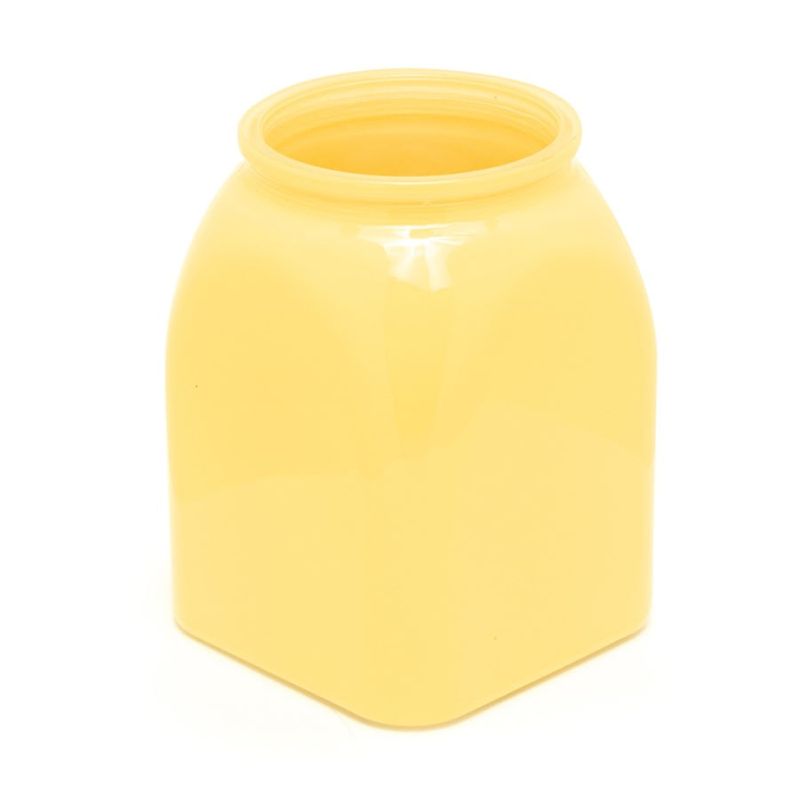 Vaso Decorativo Quadrado Grande Amarelo 10X10X13,7