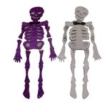 Enfeite Esqueletos Halloween Duas Cores Tam.Aprox.49Cm