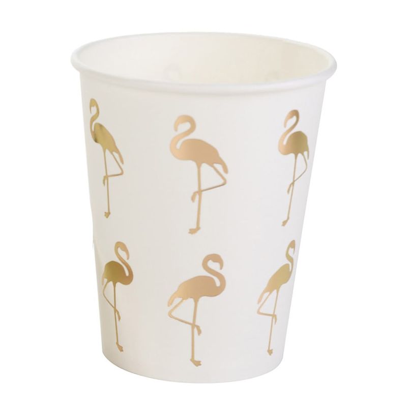 Copo Flamingo Dourado - 10 Un