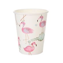 Copo de Papel 270ml Aquarela Flamingo - 10 Un