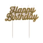 Vela Happy Birthday Dourada / Branco