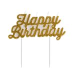 Vela Happy Birthday Dourada / Branco
