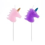 Vela Unicornio Roxo / Rosa - 2 Un
