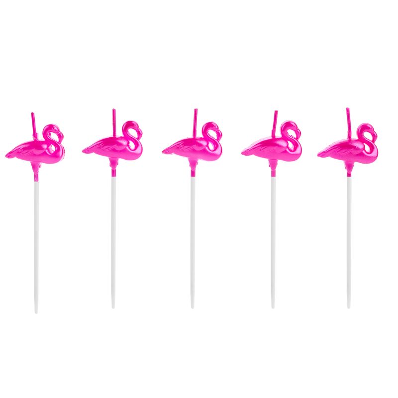 Vela Flamingo Rosa Metalizada - 5 Un