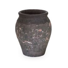 Vaso Terracota Envelhecido Cinza Preto