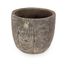 Vaso Terracota Envelhecida em Madeira M