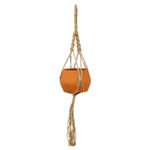 Suporte Aereo Macrame com Vaso de Barro 13x13x90cm (Bb9S64)