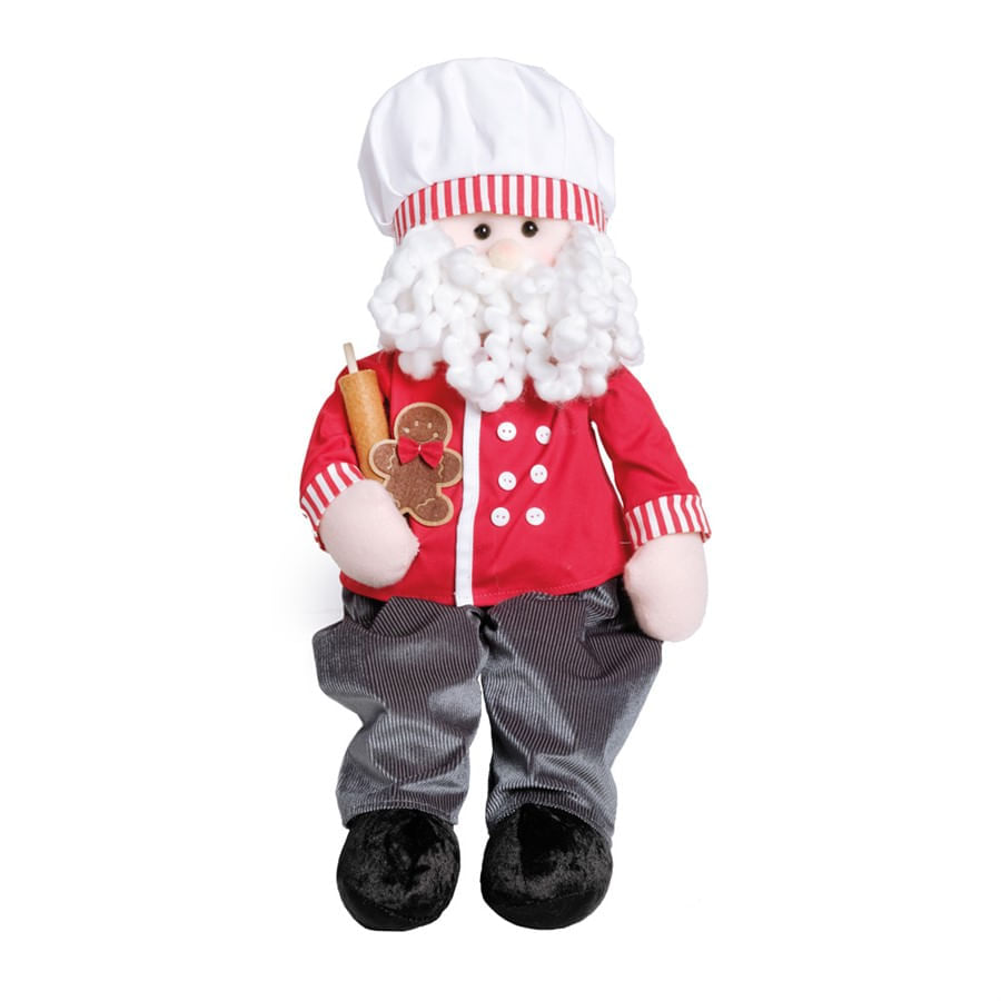 Mini Papai Noel De Tecido 13cm - Bom Preço Magazine