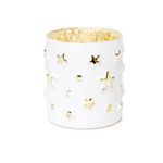 Porta Vela Estrela Branco e Ouro (Porta Velas em Vidro ) - 6 Un