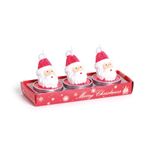 Vela 3D Cabeça Noel Vermelho e Branco - 3 Peças