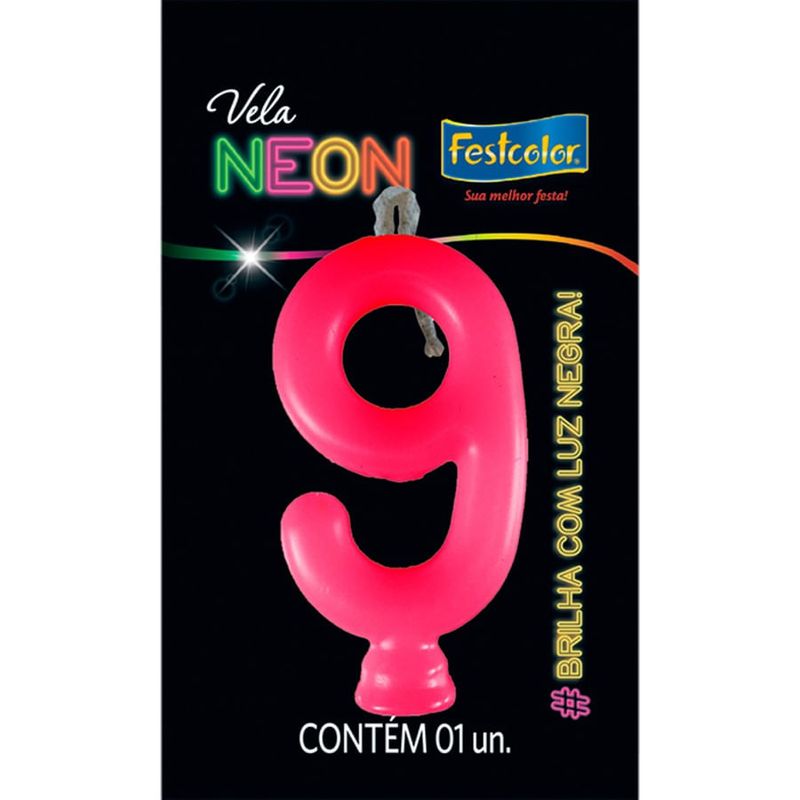Vela N° 9 Rosa Neon