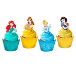 Festa Princesas Disney - Cupcake Wrapper com Enfeite Princesas Amigas - 12 Un