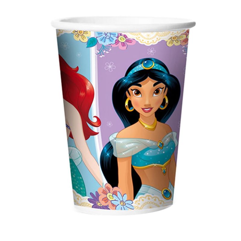 Festa Princesas Disney - Copo de Papel 180ml Jardim das Princesas - 8 Un