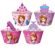 Festa Princesa Sofia - Cupcake Wrapper com Enfeite Sofia The First - 12 Un