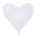 Balão Latex Coração Fashion Sólido Branco 12" / 30cm - 50 Un