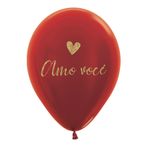 Balão Latex Impressão 2 Lados Metal Romantico Amo Você 12" / 30cm - 50 Un