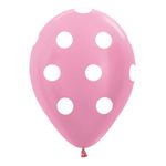 Balão Latex Impressão 360 Satin Poá Pastel Rosa 12" / 30cm - 50 Un