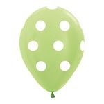 Balão Latex Impressão 360 Satin Poá Pastel Verde 12" / 30cm - 50 Un