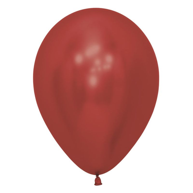 Balão Latex Reflex Liso Vermelho 5" / 13cm - 50 Un