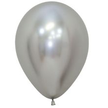 Balão Latex Reflex Prata 24" / 60cm - 3 Un