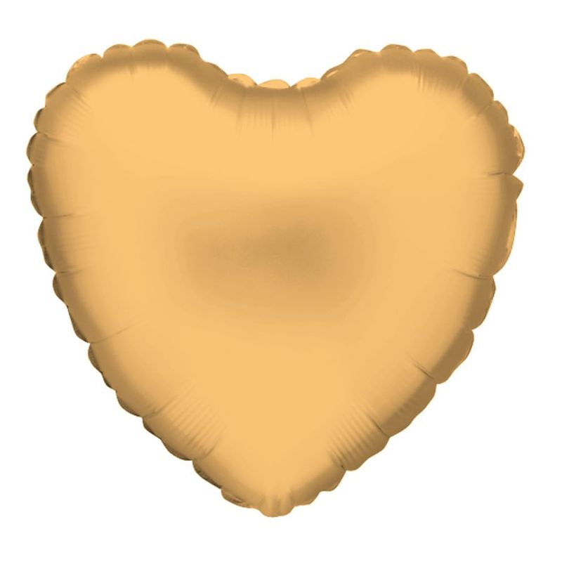 Balão Metalizado Coração Dourado 18'' / 45cm
