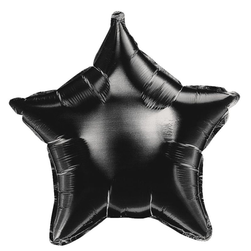Balão Metalizado Estrela Preto 18'' / 45cm