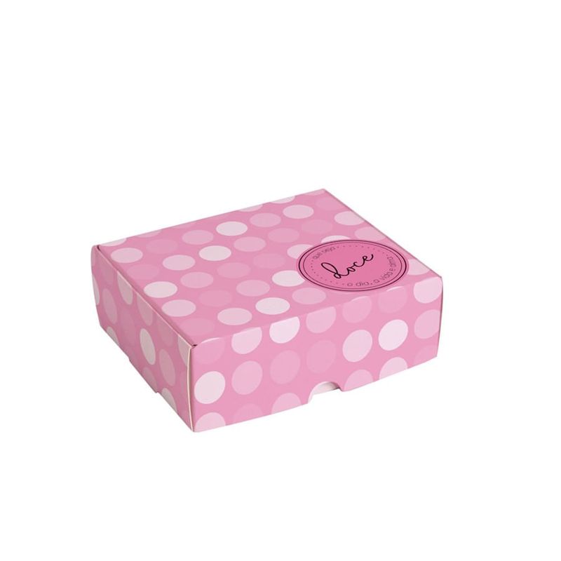 Caixa para 4 Brigadeiro Que Seja Doce Rosa 9X9X4,5 - 10 Un