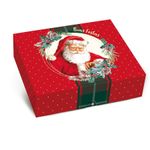 Caixa Retângular com Tampa e Fundo Decorado New Noel Boas Festas M 25X20X5 - 1 Un