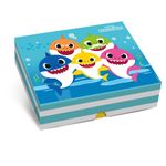 Caixa Retângular com Tampa e Fundo Decorado New Baby Shark P 17X13,5X4,5 - 1 Un