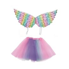 Kit Saia de Tule Asas Anjo Multicolor Infantil Kit com 1 Pacote