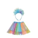 Kit Saia de Tule Tiara Pedra Azul Kit com 1 Pacote