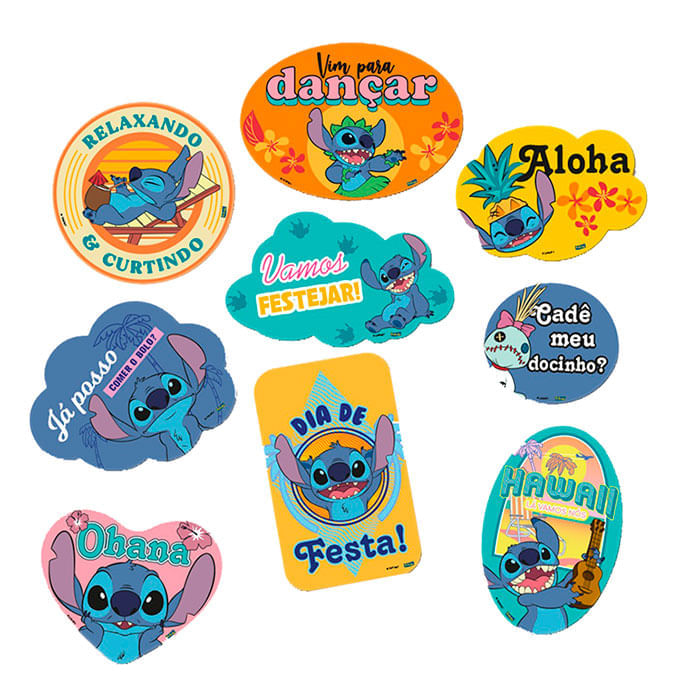 Kit Topper Topo de Bolo Infantil Stitch Personalizado