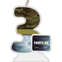 Vela Temática Free Fire Número 3 - 01 Un