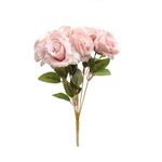 Flor Decorativa Buque 7 Rosas Rosa Claro 41x25x24