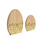 Silhueta de Ovo com Glitter Ouro 18x12x2 - 2 Un