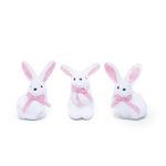 Coelhos Decorativo com Laço Pescoço Sortido Branco e Rosa 8,5x4x5 - 1 Un