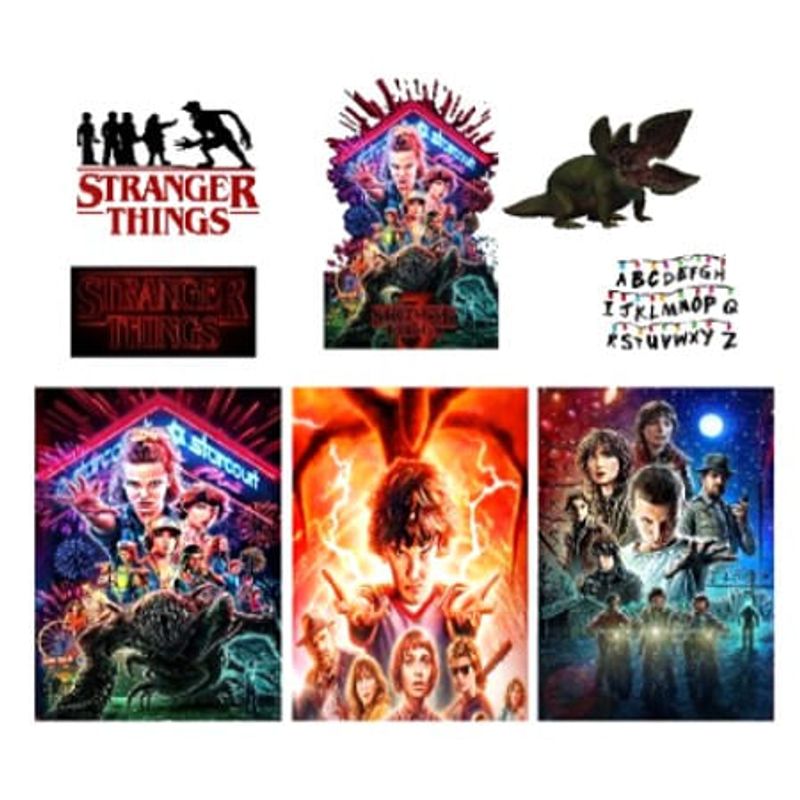 Festa Stranger Things - Kit Painel Decorativo A4 - 5 Un