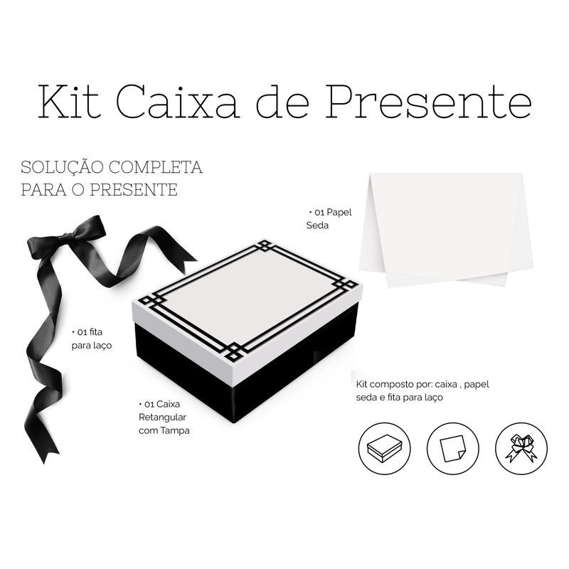 Kit Presente Caixa Luxúria Ouro P 24x18x8